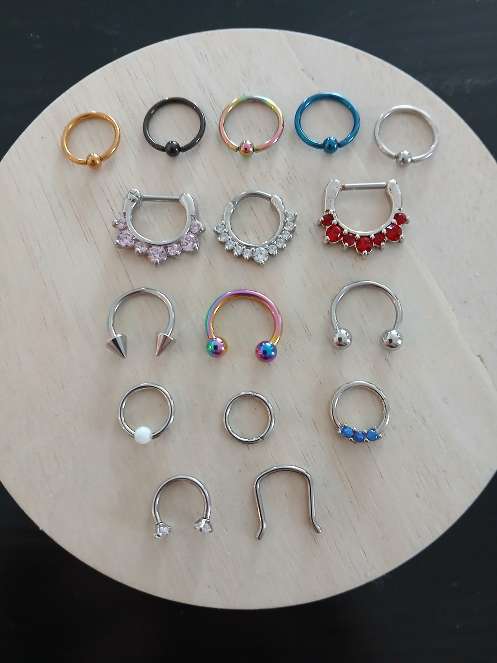 Assorted Women’s Multi-Color Nose and Septum Ring Set - No Brand